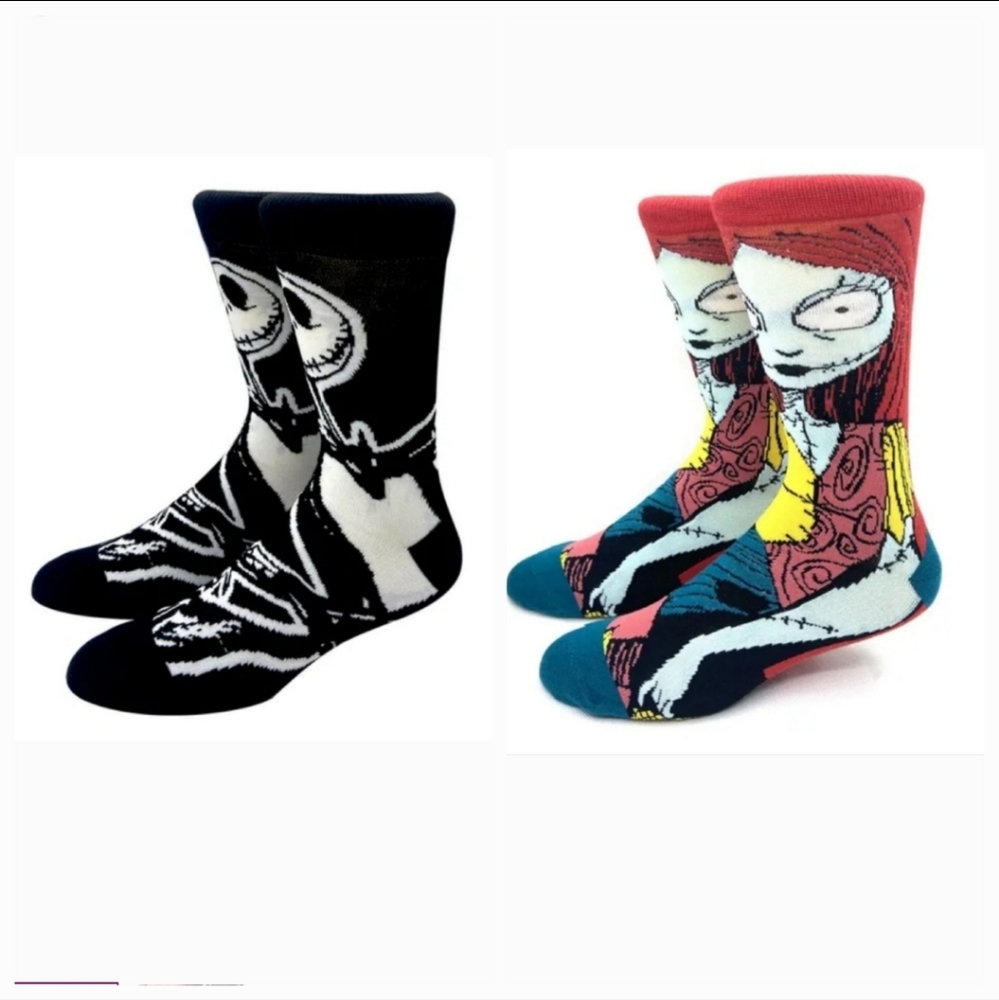 2 Pairs Nightmare Before Xmas Socks